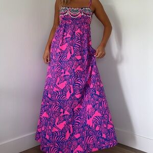 Lilly Pulitzer Pink and Blue Zebra Print Dress
